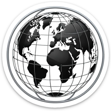 globe surrounded by white and black network links sticker
