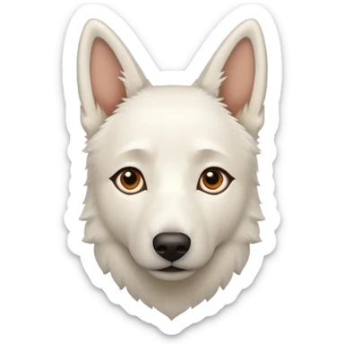 White Shepard short fur Brown eyes sticker