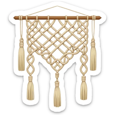 wall hanging with knotted threads sticker