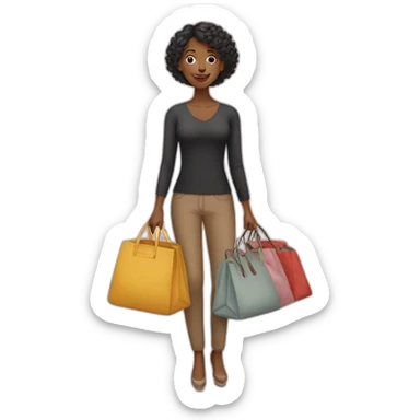 woman with bags sticker