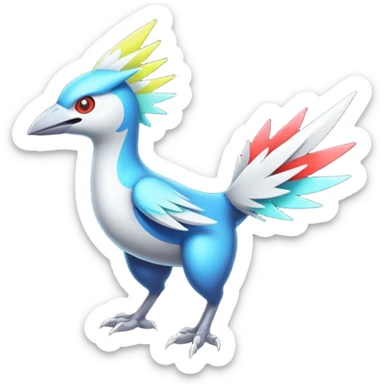 Neon Vibrant Pulsating Trail-glowing Chromatic Trico-Latias-Silvally-fusion-hybrid sticker