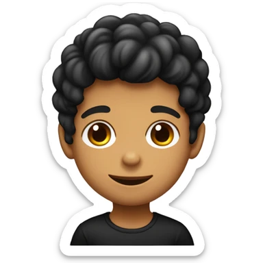 niño con pelo de color negro y que su tonalidad de piel es cafe con lent sticker