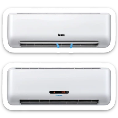 modern wall mounted air conditioner with cool air flowing sticker