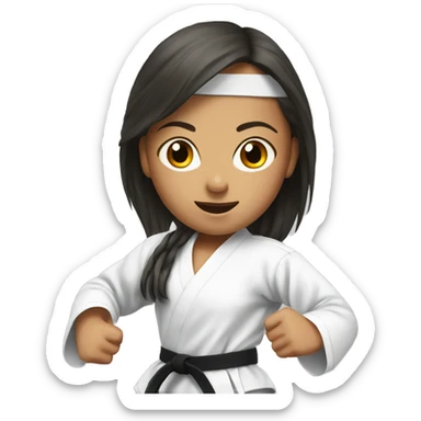 realistic portrait of girl doing karate sticker
