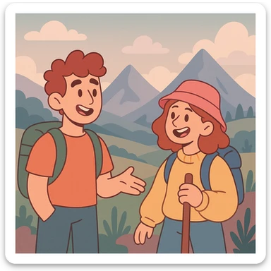 aesthetic mountain landscape, muted colors, dreamy sticker