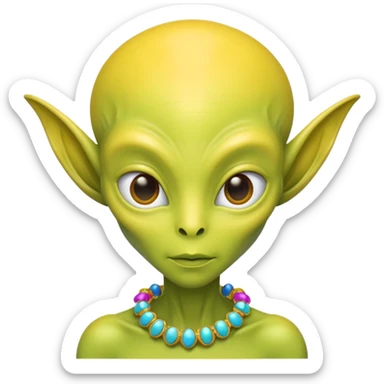 alien living in desert, very colorful, accessories, just face  sticker