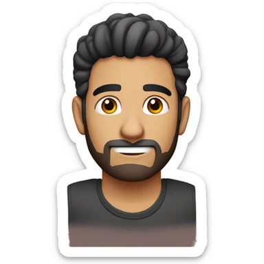 Chico de 28 años, fuerte, moreno, sin barba, con tupé hacia el lado. sticker