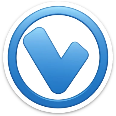 Una raya como ✔️ así pero azul y un círculo  así pero el ✔️ sea más grande sticker