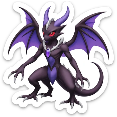 Darkrai-Lunala-Haunter-Fakémon-hybrid-creature (full body)  sticker