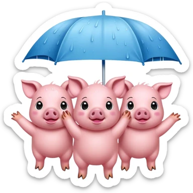 3 piggies playing in the rain sticker