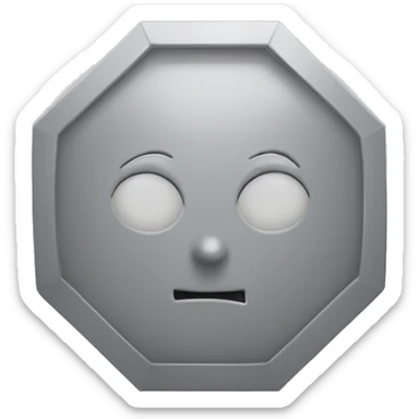 Gray pentagon shape no face  sticker