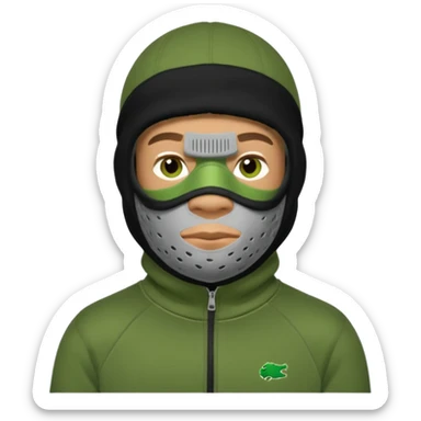 Shrek en tn avec une cagoule un jogging Lacoste avec un pull CP company sticker