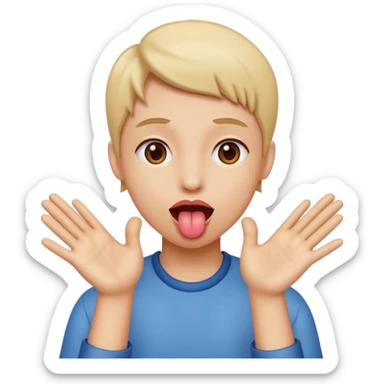 Tounge out hands to the side sticker