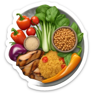 healthy plate of food sticker