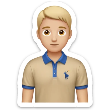 polo shirt with collar popped sticker