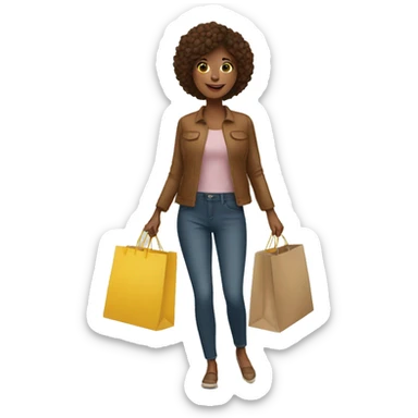 woman with shopping bags sticker
