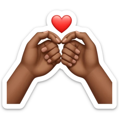 une main blanche et une main marron qui forme un coeur comme ça 🫶🏾 sticker