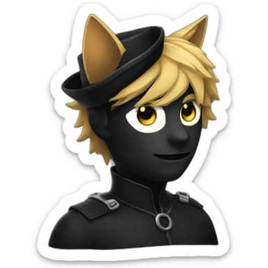 chat noir avec une petit tache noir sous le cou sticker