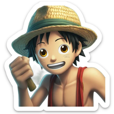 Luffy fait un câlin à Nami sticker