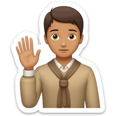 Like the left hand in horizontal and one hand bows for respecting someone  sticker