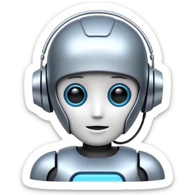 I want an AI chat bot image which represents as chat bot agent. sticker