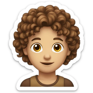 Kleiner Junge mit Locken mit Brauner Hautfarbe  sticker