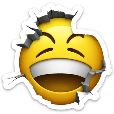 CRACKED SMILEY FACE sticker