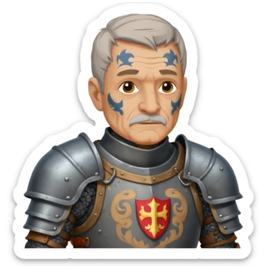 elderly tattooed knight, tattooed shoulder sticker