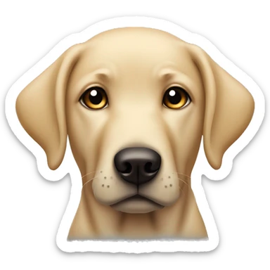 A labrador retriever with a black dot on his forehead sticker