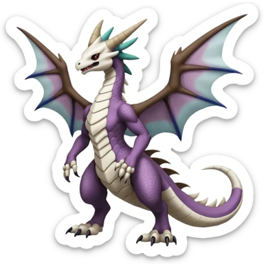 Noivern-Marowak-Lugia-Fakémon-hybrid-creature (full body)  sticker