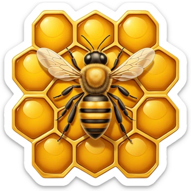 honeycomb with a bee sticker