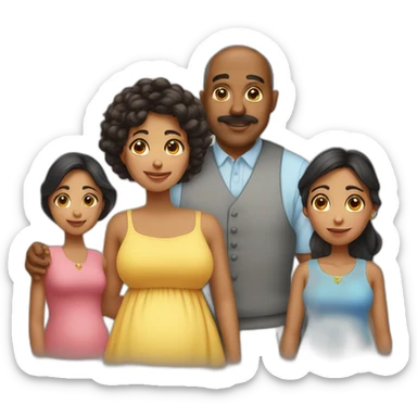Latin niece with uncle and pregnant aunt sticker