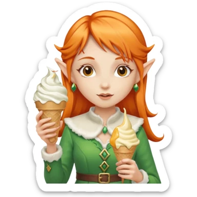 
a girl elf in orange hair with vanilla ice cream




 sticker