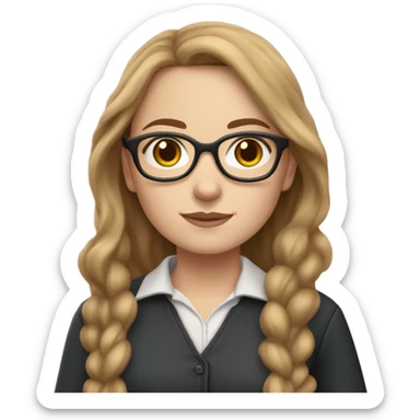 White Girl with Light brown hair, Glasses, Harry Potter Style sticker