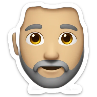 un homme avec une barbe courte grise chauve sticker