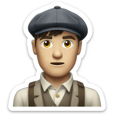 Angry Tommy Shelby with newsboy cap sticker