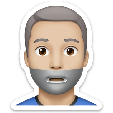 face with duct tape across the mouth sticker
