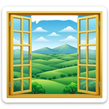 Windows with outdoor view sticker