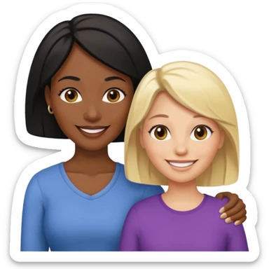 Mature black haired mother loves her mature blonde daughter  sticker