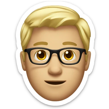 men, short blond hair, glasses sticker