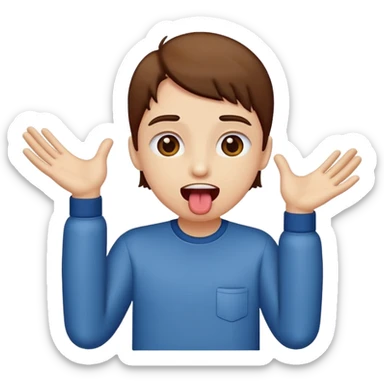 Tounge out hands to the side sticker