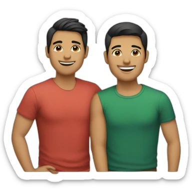 gay couple Spanish and Mexican-Filipino sticker