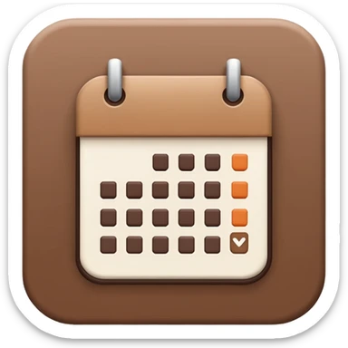 aesthetic cute of a calendar icon with the brown color sticker