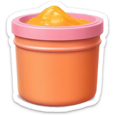 yellow ish orange wax substance in small round pink container sticker