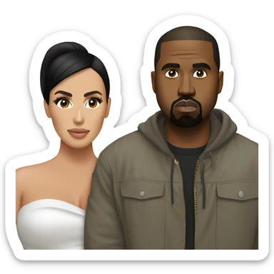 kanye west with kim kardashian sticker