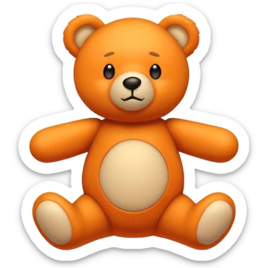 Orange teddy bear sticker