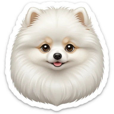 white pomeranian dog sticker