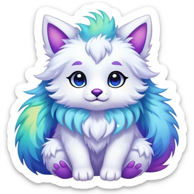 Kawaii bright fantasy ethereal anthro fursona animal sticker