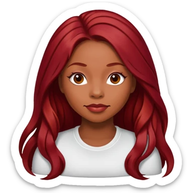 LaTavia Robeson with long dark red hair sticker