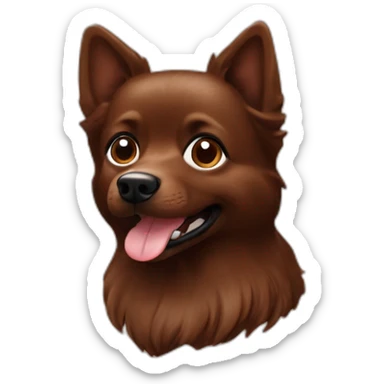 Spitz dog face chocolate brown dog  sticker